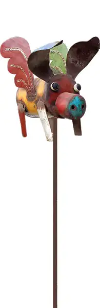 Product image 1 of the product “Pig on Metal stick 115cm Height, metal art. ”